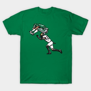 Saquon Barkley Backward Hurdle Eagles Cartoon T-Shirt